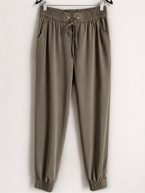 Dynamite Pants - Dynamite Olive Green Jogger Pants Petite Small Drawstring Ankle Cuff Athleisure